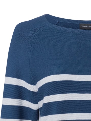 Franco Callegari Strickpullover in indigo ecru - 0001
