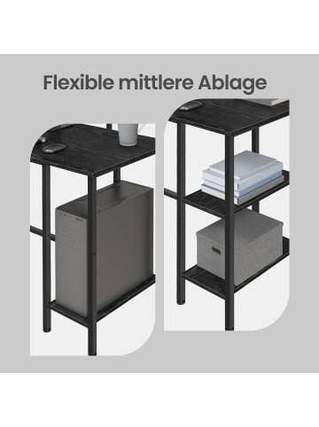 VASAGLE Eckschreibtisch Barnet in Schwarz - (B)140 x (H)76 x (T)140 cm