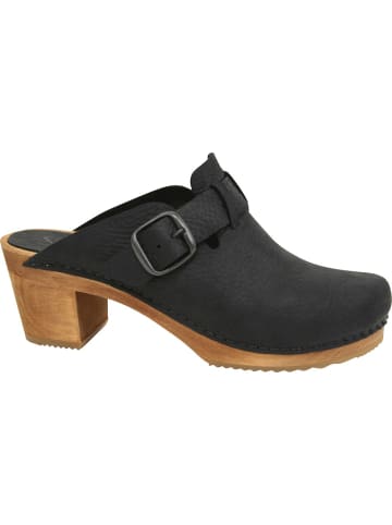 Sanita Comfortwear Clog "WOOD-MALULO SQUARE OPEN" in Schwarz