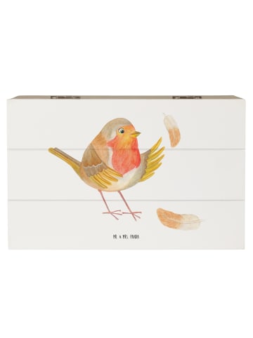 Mr. & Mrs. Panda Schatztruhe Rotkehlchen Federn ohne Spruch in Weiß