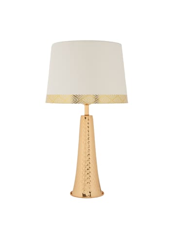 Mauro Ferretti Tischlampe aus goldenem Metall und weißem Stoff