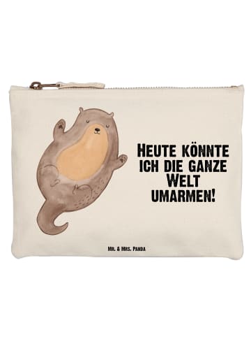 Mr. & Mrs. Panda kosmetiktäschchen Otter Umarmen mit Spruch in Weiß