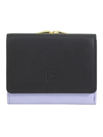 DuDu Corsica Geldbörse RFID Schutz Leder 11 cm in black-lavander