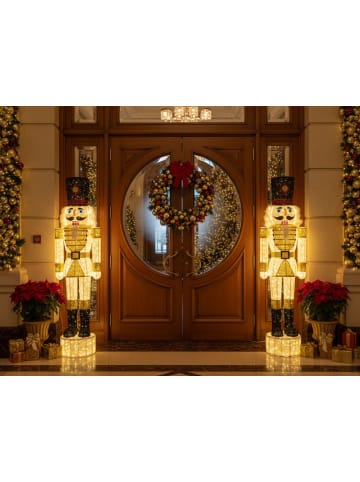 Beliani LED Deko STOROVAN in Gold/Weiß/Schwarz - (W) 36 x (H) 152 x (L) 36 cm