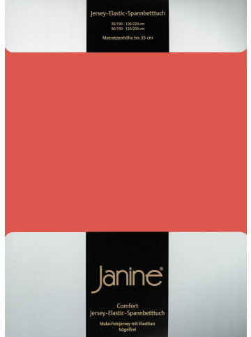 Janine Spannbetttuch Elastic Jersey in koralle