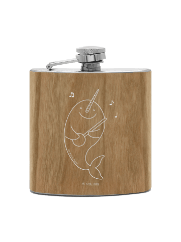 Mr. & Mrs. Panda Alkoholflasche Narwal Gitarre ohne Spruch in Braun