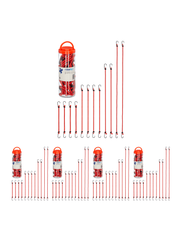 relaxdays 60-tlg. Spanngummi Set in Rot