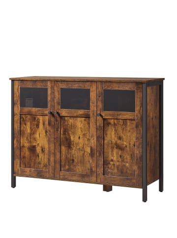 VASAGLE Sideboard Daxton in Vintagebraun-Tintenschwarz - (B)100 x (H)75 x (T)35 cm