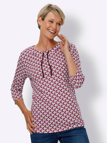 Sieh an! 3/4-Arm-Shirt in ecru-burgund-bedruckt