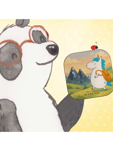 Mr. & Mrs. Panda Glas-Untersetzer Einhorn Bergsteiger Design ohn... in Weiß