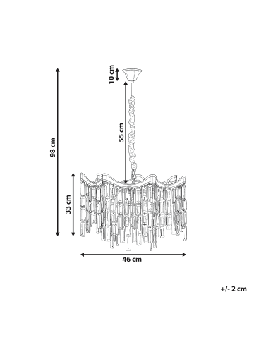 Beliani Kronleuchter JEMNI in Gold/Silber - (W) 60 x (H) 52 x (L) 60 cm