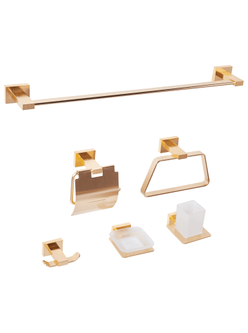 Beliani 6-tlg Badaccessoires Set RIOHACHA in Gold