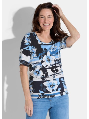 GOLDNER Shirt in blau / weiß / marine / gemustert