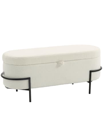 HOMCOM Sitzbank in Cremeweiß 114,5L x 40B x 48H cm