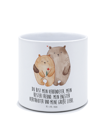 Mr. & Mrs. Panda XL Blumentopf Bären Liebe mit Spruch in Weiß