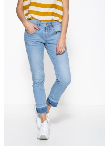 ATT Jeans ATT Jeans ATT JEANS Damen 5-Pocket Jeans mit offenen Saumkanten und vorderer Passenabtrennung Zoe in hellblau