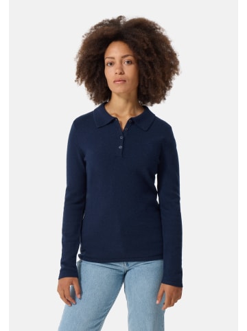 CASH-MERE.CH Poloshirt Langarm in Navy Blau