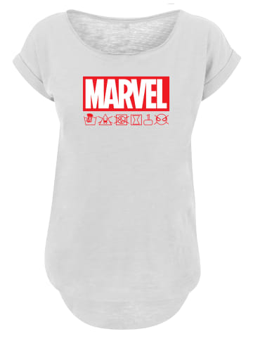 F4NT4STIC T-Shirt Marvel Logo Waschsymbole in weiß