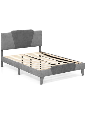 COSTWAY Doppelbettgestell 200 x 140 cm in Grau