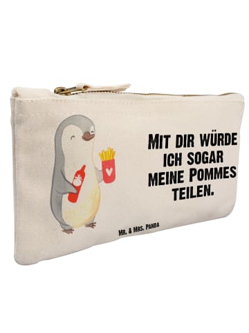 Mr. & Mrs. Panda Federtasche Pinguin Pommes mit Spruch in Weiß