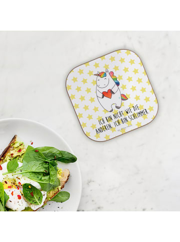 Mr. & Mrs. Panda gläseruntersetzer Einhorn Herz mit Spruch in Weiß