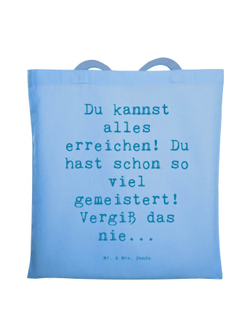Mr. & Mrs. Panda Tote Bag Spruch Selbstvertrauen stärken mit Spruch in Sky Blue