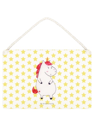 Mr. & Mrs. Panda Schild Einhorn Wut ohne Spruch in Weiß