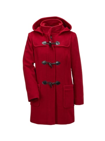 GOLDNER Kurzgröße:  Eleganter Wintermantel mit Kapuze in rot