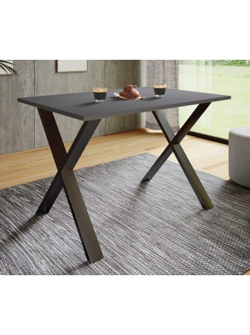 VCM  Premium Holz Esstisch Tisch Xona X Weiß in Schwarz / Anthrazit