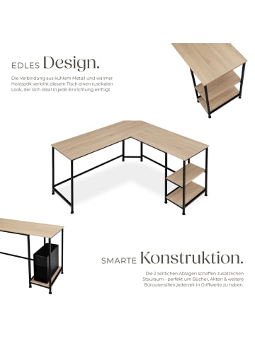 tectake Computertisch Hamilton 138x138x75,5cm