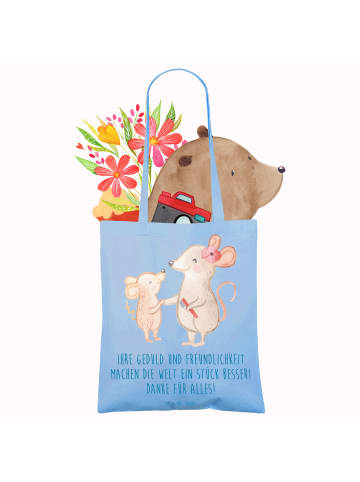 Mr. & Mrs. Panda Uni Tasche Erzieher-Dank mit Spruch in Sky Blue