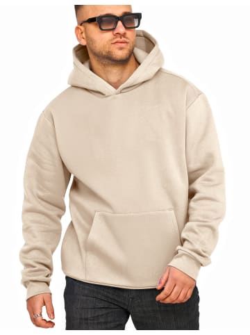 DAILY COTTON Kapuzenpullover - im Oversize Schnitt Unifarben - Kapuzenpullover Loose-Fit Oversize Hoodie Sweatshirt in Taupe Light