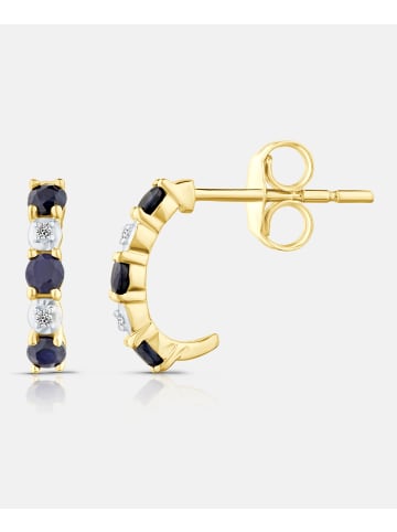 Diamant L'éternel Creolen, mit Saphir, 375 Gelbgold
