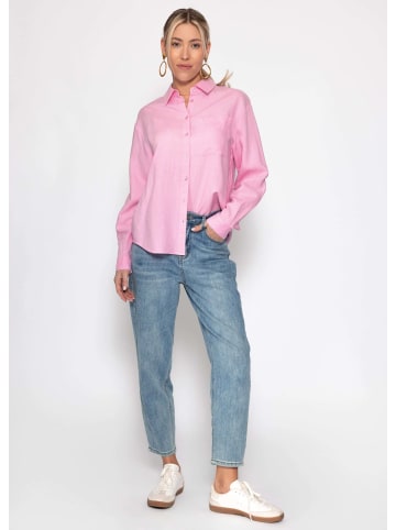 SASSYCLASSY Leinen Hemdbluse in Rosa