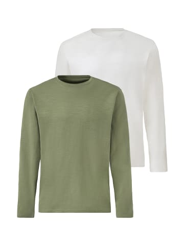 John Devin Langarmshirt in khaki / blau
