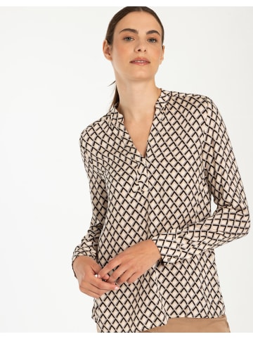 More & More Viskosebluse in geometric print off white/ black