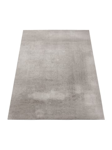 KADIMA DESIGN Teppich Kurzflor waschbar Unifarben Wohnzimmer in Grau