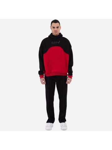 Ossy Homer Jogginganzug Set Jogger Hoodie Oversize Unisex in Schwarz-Rot