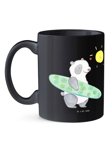 Mr. & Mrs. Panda Tasse Sommer Wellen Surf mit Spruch in Schwarz