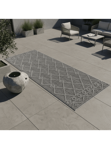 KADIMA DESIGN Teppich Outdoor Waschbar Berber IMST Strapazierfähig OEKO-TEX in Grau