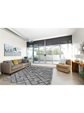 Kayoom Kurzflor Teppich Luxury 310 in grau - anthrazit - rechteckig