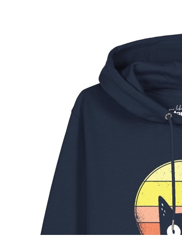 wat? Apparel Sweatshirt Sunset Cat in Dunkelblau