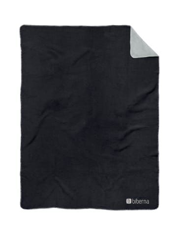 Biberna Wohndecke Doubleface in schwarz