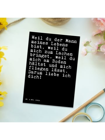 Mr. & Mrs. Panda Grußkarte Weil du der Mann... mit Spruch in Schwarz