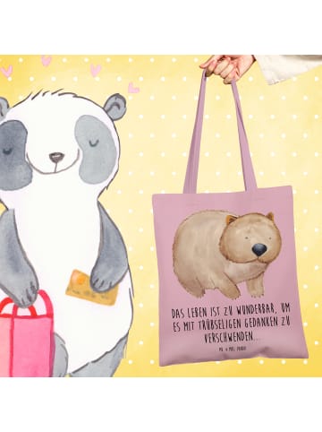 Mr. & Mrs. Panda Shopper Wombat mit Spruch in Rosa Pastell