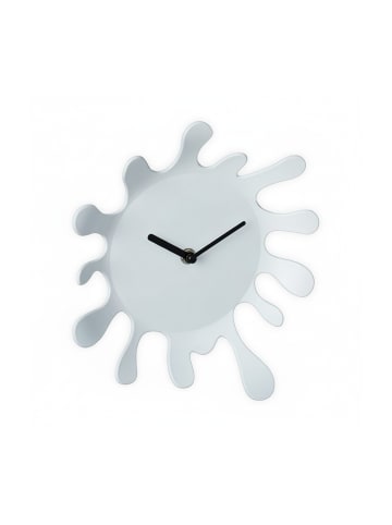 relaxdays Wanduhr "Farbklecks" in Weiß - (B)22,5 x (H)25 x (T)6 cm