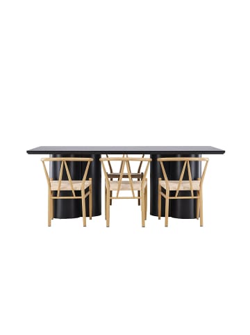 ebuy24 Essgruppe Olivia (7-teilig) Czarny 100 x 210 cm