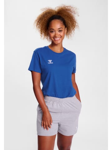 Hummel T-Shirt Rundhalsausschnitt gesticktes Logo Regular fit in Blau-2