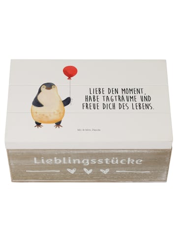 Mr. & Mrs. Panda Geschenkbox Pinguin Luftballon mit Spruch in Weiß