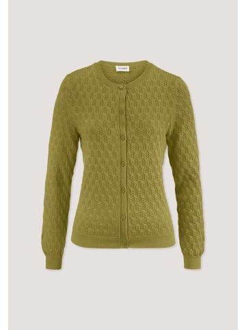 Hessnatur Hessnatur Strick Jacke Regular aus Bio-Baumwolle und Schurwolle in sommermoos